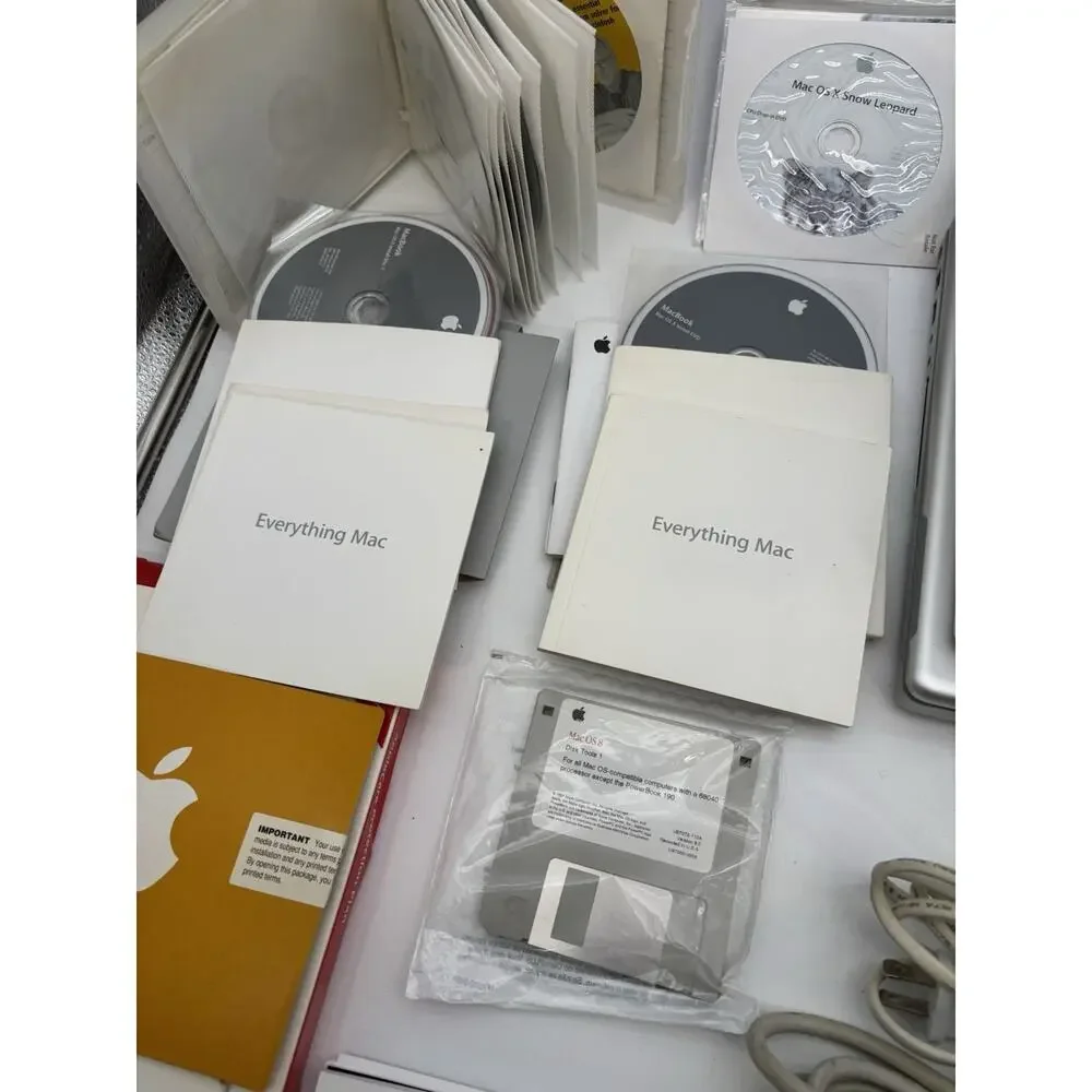Lot Of 3 Apple iBook’s G3 And Powerbook G4 Laptops With Chargers Manuals Discs.